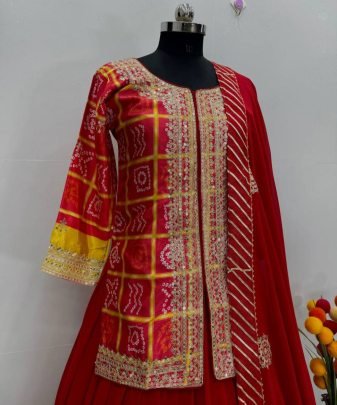 Lunching New Designer Wear  Heavy Chinon Embroidery Coding Sequence Work Top With Lehengas