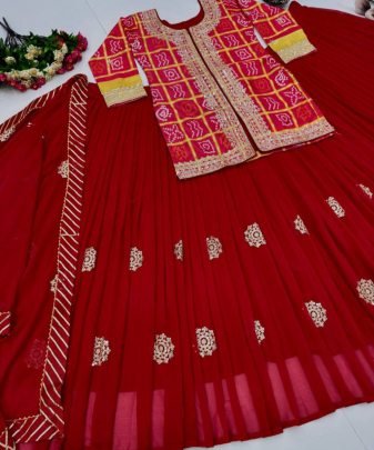 Lunching New Designer Wear  Heavy Chinon Embroidery Coding Sequence Work Top With Lehengas