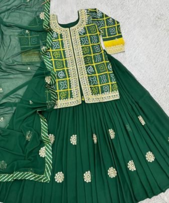 Lunching New Designer Wear  Heavy Chinon Embroidery Coding Sequence Work Top With Lehengas