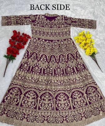 Lunching New Designer Wear Koti Heavy Chine Stitch Work With Lehengas