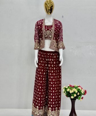 Lunching New Party Wear Koti Blouse Suit Set