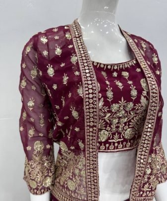 Lunching New Party Wear Koti Blouse Suit Set