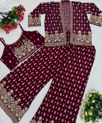 Lunching New Party Wear Koti Blouse Suit Set