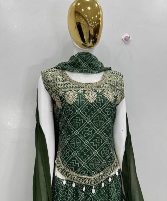 Lunching New Party Wear  Top Palazzo And Dupatta Suit Set