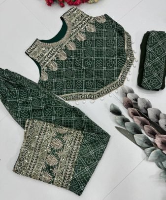 Lunching New Party Wear  Top Palazzo And Dupatta Suit Set