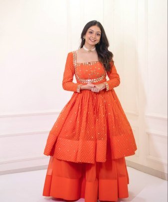 Navratri Collection Embroidery Sequence Work Top  With Lehengas