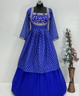 Navratri Collection Embroidery Sequence Work Top  With Lehengas