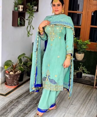 New Desigern party wear heavy coding sequence work Panjabi suit  with dupatta