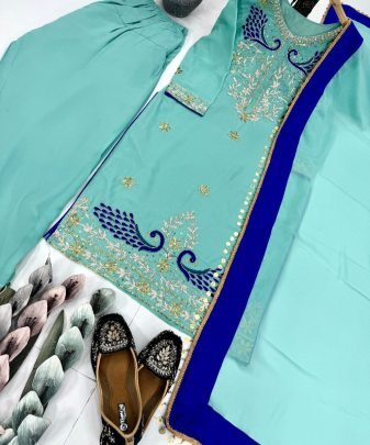 New Desigern party wear heavy coding sequence work Panjabi suit  with dupatta