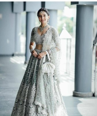 New Designer Bridal Wear Heavy Chine Sequnce Work Lehengas Choli With Dupatta