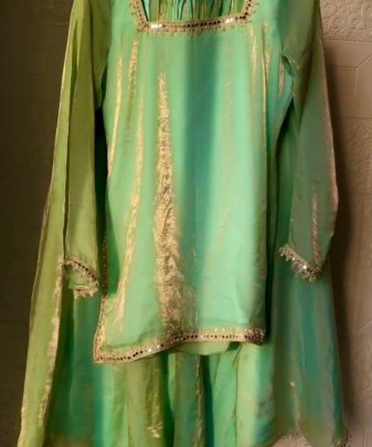 New Designer Embroidery Coding Work  With Fancy Top Palazzo Dupatta Set