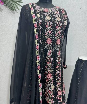 New Designer Embroidery Sequences Work Top With Palazzo