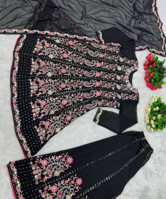 New Designer Embroidery Sequences Work Top With Palazzo