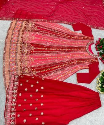 New Designer Embroidery Sequences Work Top With Sharara