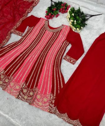 New Designer Embroidery Sequences Work Top With Palazzo