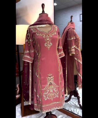 New Designer Heavy Embroidery work Georgette Pakistani Suit set