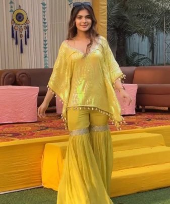 New Designer Heavy Embroidery Sequence Work Kaftan