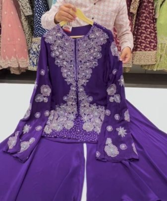 New Designer Heavy Embroidery Coding Work With Peral Hand  Work Top