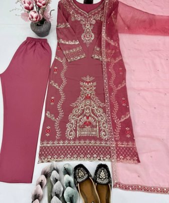 New Designer Heavy Embroidery work Georgette Pakistani Suit set
