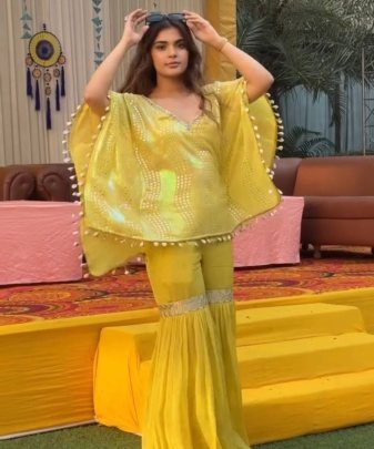 New Designer Heavy Embroidery Sequence Work Kaftan