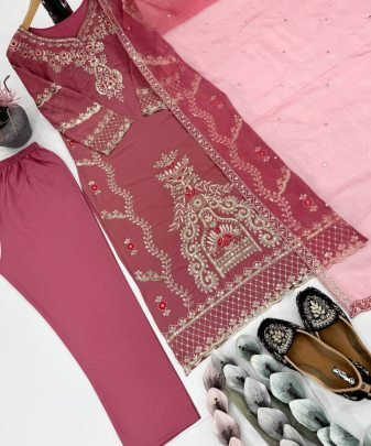 New Designer Heavy Embroidery work Georgette Pakistani Suit set
