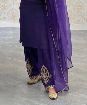 New Designer Heavy French Silk Embroidery Sequence Work Panjabi suit set