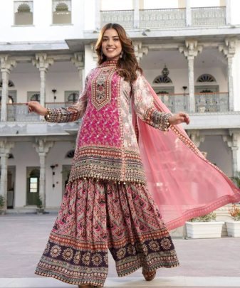 New Designer Heavy Fuax Georgette Digital Print Hand Work Salwar Suit