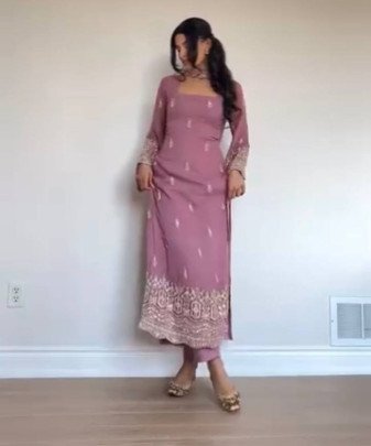 New Designer Heavy Fuax Georgette Anarkali Suit Set