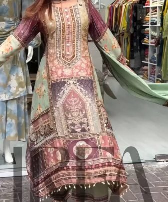 New Designer Heavy Fuax Georgette Digital Print Hand Work Fancy Salwar Suit