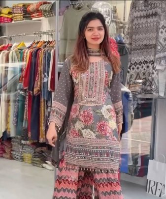 New Designer Heavy Fuax Georgette Digital Print Hand Work Salwar Suit