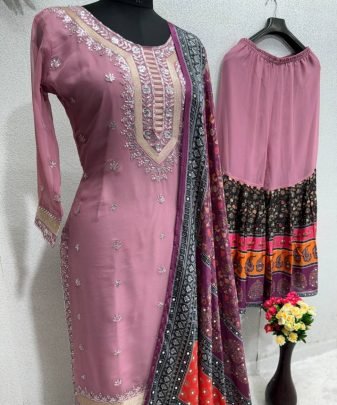 New Designer Heavy Fuax Georgette Sequence Work Pakistani  Suit