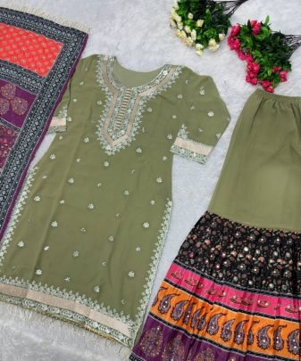 New Designer Heavy Fuax Georgette Sequence Work Pakistani  Suit