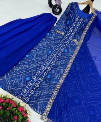 New Designer Heavy Fuax Georgette Fancy Cut Top With Plazzo Suit Set