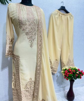 New Designer Heavy Fuax Georgette Pakishtani Suit Set