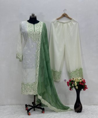 New Designer Heavy Fuax Georgette Pakishtani Suit Set