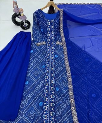 New Designer Heavy Fuax Georgette Fancy Cut Top With Plazzo Suit Set