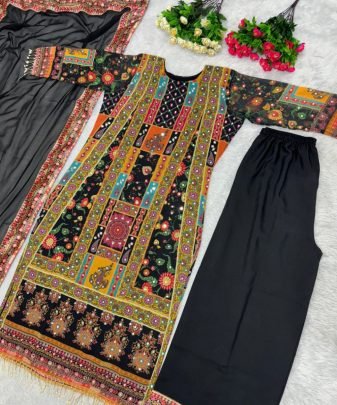 New Designer Heavy Fuax Georgette Digital Print Hand Work Pakistani  Suit