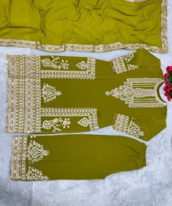 New Designer Heavy Fuax Georgette Pakishtani Suit Set