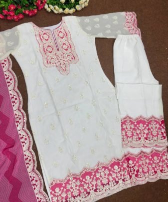 New Designer Heavy Fuax Georgette Pakishtani Suit Set