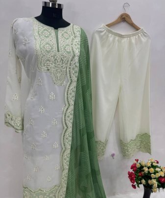 New Designer Heavy Fuax Georgette Pakishtani Suit Set