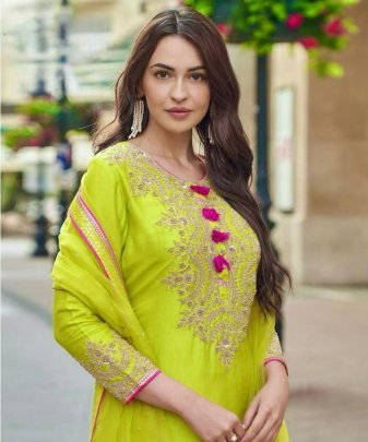 New Designer Heavy Fuax Georgette Sharara Suit Set