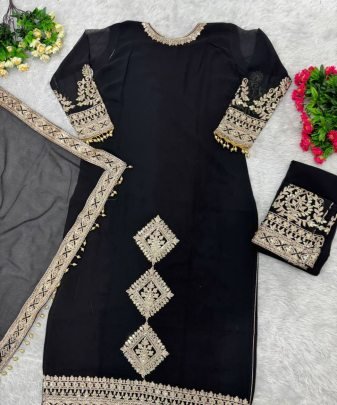 New Designer Heavy Fuax Georgette Pakishtani Suit Set