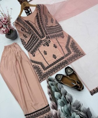 New Designer Heavy  Natural Silk Salwar Suit With Dupatta Set