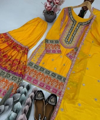 New Designer Heavy Pakishtani Sharara Suit Set