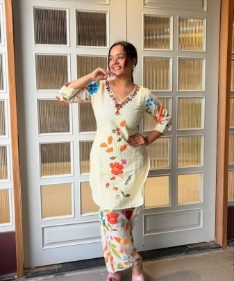 New Designer Heavy Pure Cotton Digital Print Top With Bottom