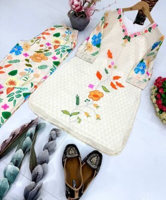 New Designer Heavy Pure Cotton Digital Print Top With Bottom