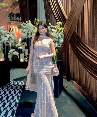 New Designer Heavy Soft Net Top With Full Chine Sequence Work Palazzo Suit