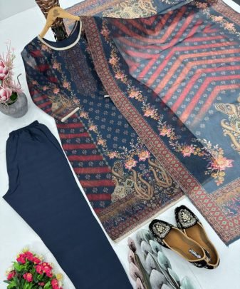 New Designer Heavy  Tabby Satin Fancy Digital Print Pakistani  Suit