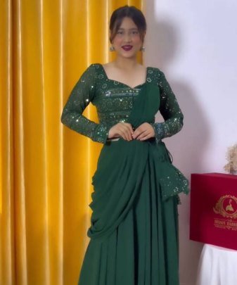 New Designer Party Wear 3 Pis Set With Belt