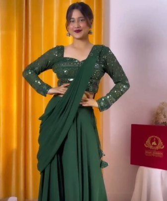 New Designer Party Wear 3 Pis Set With Belt